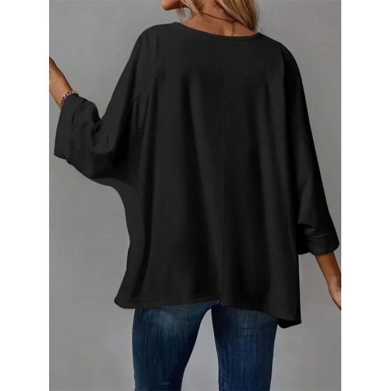 Kadın Truvakar Kollu Bisiklet Yaka Viskon Bluz , 29586