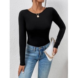 Kadın Uzun Kollu Bisiklet Yaka Süprem Bluz , 29604