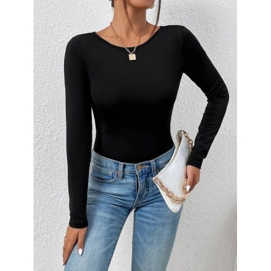 Kadın Uzun Kollu Bisiklet Yaka Süprem Bluz , 29604