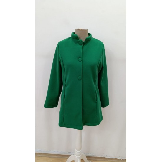 Kadın Uzun Kollu Hakim Yakalı önden Düğmeli Cep Detaylı Kısa Taba Kaşe Kaban, 29618