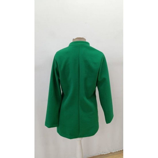 Kadın Uzun Kollu Hakim Yakalı önden Düğmeli Cep Detaylı Kısa Taba Kaşe Kaban, 29618