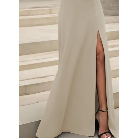 Kadın Uzun Kollu Madonna Yakalı Yırtmaç Detaylı Uzun Ithal Krep Elbise, 29639 Kadın Uzun Kollu Madonna Yakalı Yırtmaç Detaylı Uzun Ithal Krep Elbise, 29639