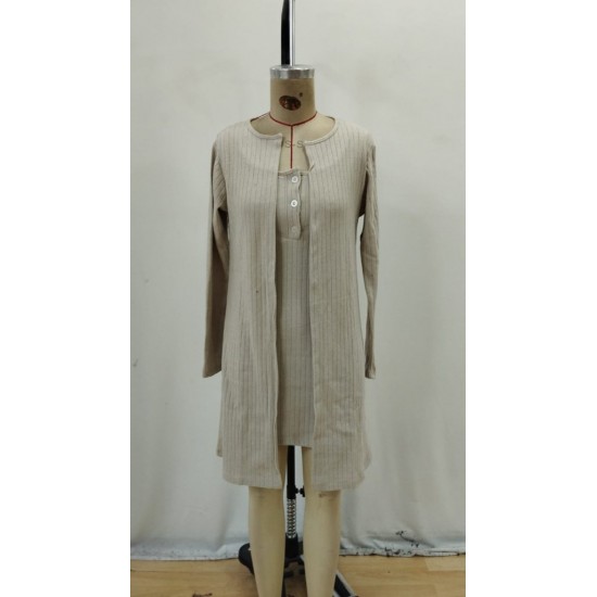 Kadın Askılı Yuvarlak Yakalı önü Düğmeli şardonlu Kaşkorse Mini Elbise Ve Kısa Ceket, 29641