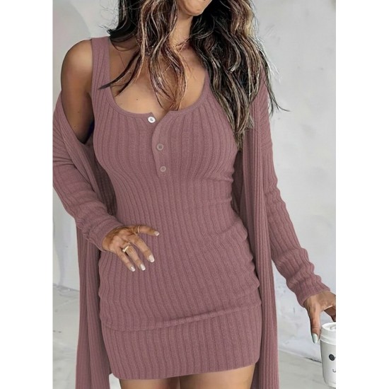 Kadın Askılı Yuvarlak Yakalı önü Düğmeli şardonlu Kaşkorse Mini Elbise Ve Kısa Ceket, 29640 Kadın Askılı Yuvarlak Yakalı önü Düğmeli şardonlu Kaşkorse Mini Elbise Ve Kısa Ceket, 29640