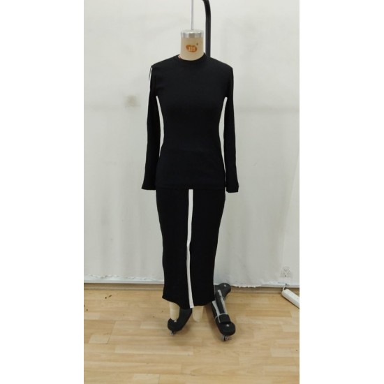 Kadın Uzun Kollu Bisiklet Yaka Kaşkorse Bluz Ve Yırtmaçlı Etek Ikili Takım , 29692