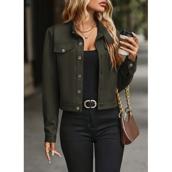 Kadın Uzun Kollu önden Düğmeli Kısa Süet Ceket , 29687 Kadın Uzun Kollu önden Düğmeli Kısa Süet Ceket , 29687