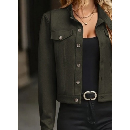 Kadın Uzun Kollu önden Düğmeli Kısa Süet Ceket , 29687 Kadın Uzun Kollu önden Düğmeli Kısa Süet Ceket , 29687