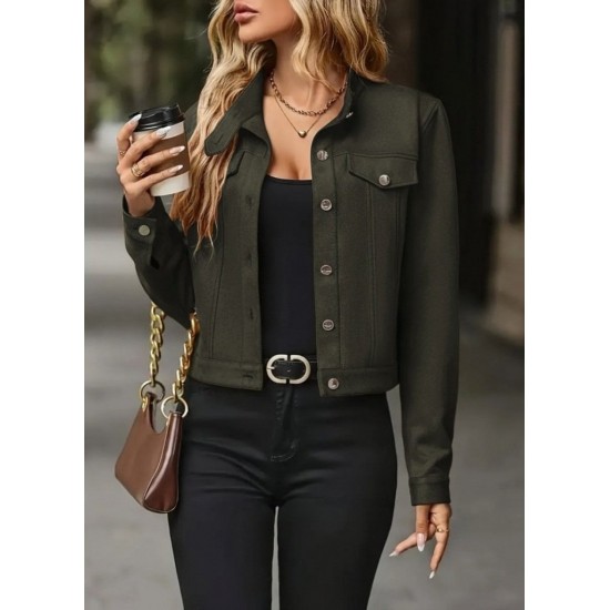 Kadın Uzun Kollu önden Düğmeli Kısa Süet Ceket , 29687 Kadın Uzun Kollu önden Düğmeli Kısa Süet Ceket , 29687