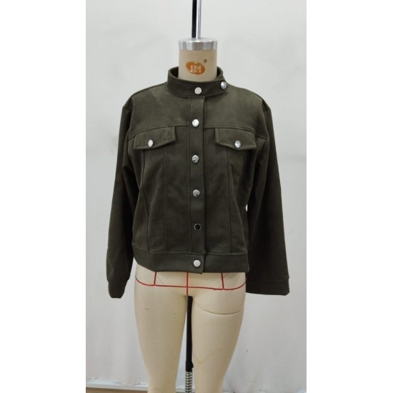 Kadın Uzun Kollu önden Düğmeli Kısa Süet Ceket , 29687 Kadın Uzun Kollu önden Düğmeli Kısa Süet Ceket , 29687