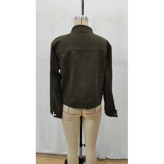 Kadın Uzun Kollu önden Düğmeli Kısa Süet Ceket , 29687 Kadın Uzun Kollu önden Düğmeli Kısa Süet Ceket , 29687