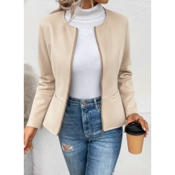 Kadın Uzun Kollu Yuvarlak Yaka önden Fermuarlı Süet Ceket, 29683