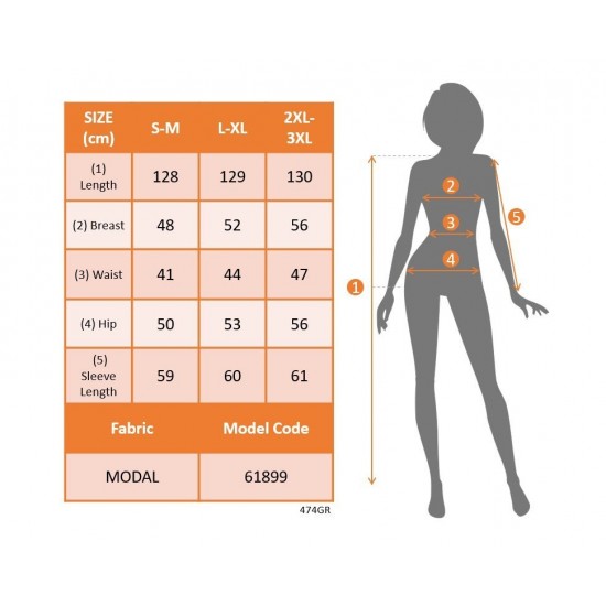 Kadın Uzun Kollu Bisiklet Yaka Yandan Bağlamalı Uzun Modal Elbise, 29681