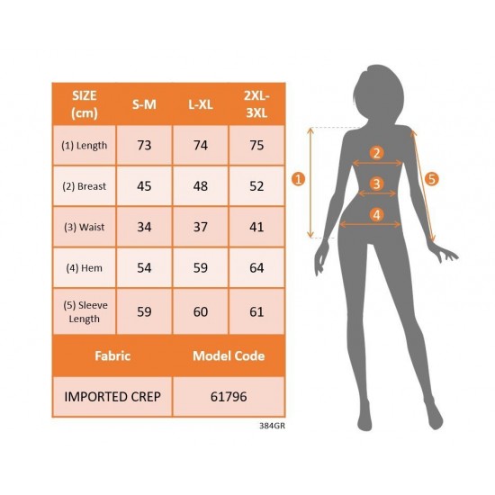 Kadın Uzun Kollu Geometrik Yakalı Belden Oturmalı Ithal Krep Bluz , 29669