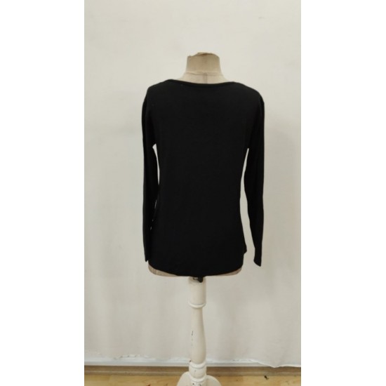 Kadın Uzun Kollu V Parlak Yaka Detaylı Viskon Bluz , 29649