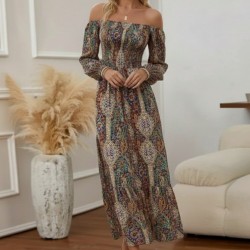 Kadın Düşük Omuzlu Beli Büzgülü Dijital Desenli Kesik Elyaf Süprem Uzun Elbise , 29699 Kadın Düşük Omuzlu Beli Büzgülü Dijital Desenli Kesik Elyaf Süprem Uzun Elbise , 29699