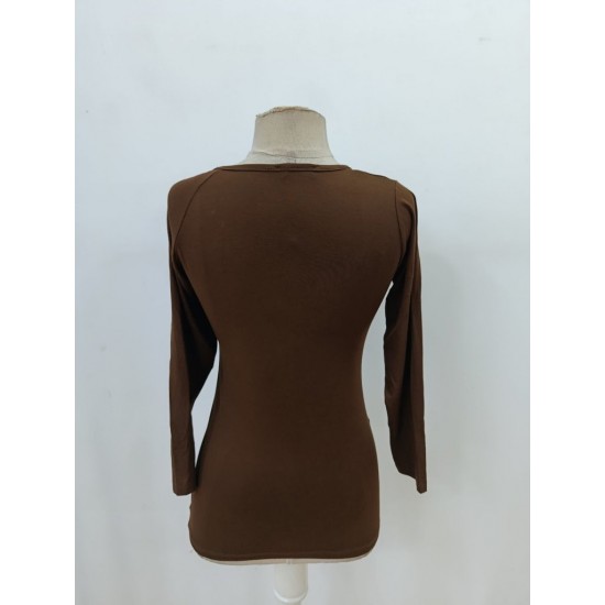 Kadın Uzun Kollu Yakadan Halka Detaylı Viskon Bluz, 29727