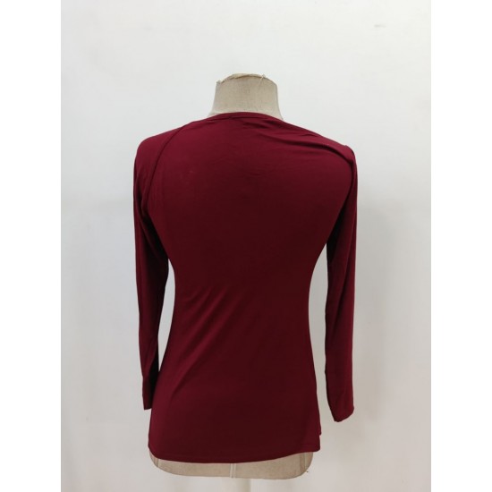 Kadın Uzun Kollu Yakadan Halka Detaylı Viskon Bluz, 29726