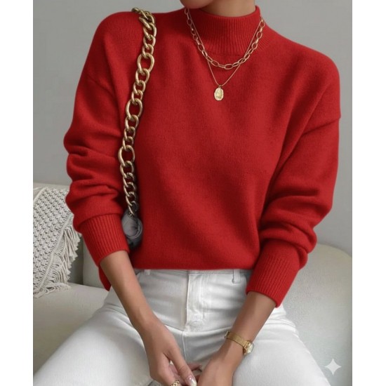 Kadın Uzun Kollu Balıkçı Yaka Triko Bluz , 29722