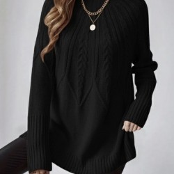 Kadın Uzun Kollu Yarı Balıkçı Yaka Triko Bluz , 29720