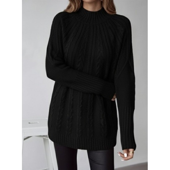 Kadın Uzun Kollu Yarı Balıkçı Yaka Triko Bluz , 29720