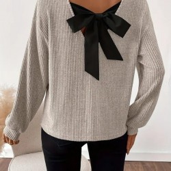 Kadın Uzun Kollu V Yakalı Arkadan Kurdela Detaylı şardonlu Kaşkorse Bluz, 29715 Kadın Uzun Kollu V Yakalı Arkadan Kurdela Detaylı şardonlu Kaşkorse Bluz, 29715