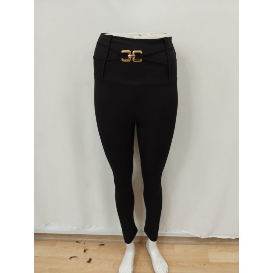 Kadın Yüksek Bel Belden Toka Detaylı Dalgıç Tayt , 29704