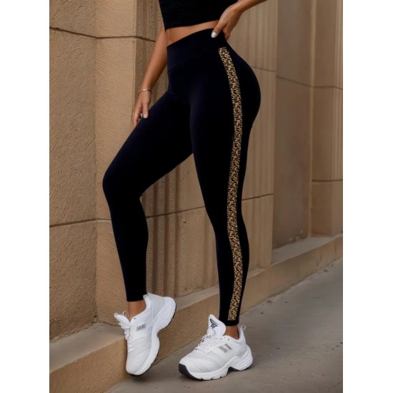 Kadın Yüksek Bel Yandan Leopar Desen Detaylı Dalgıç Tayt , 29745 Kadın Yüksek Bel Yandan Leopar Desen Detaylı Dalgıç Tayt , 29745