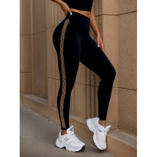 Kadın Yüksek Bel Yandan Leopar Desen Detaylı Dalgıç Tayt , 29745 Kadın Yüksek Bel Yandan Leopar Desen Detaylı Dalgıç Tayt , 29745