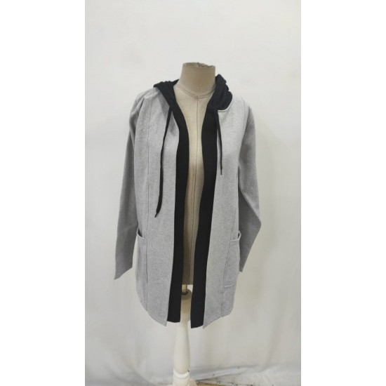 Kadın Uzun Kollu Kapşonlu çift Renkli şardonlu Iki Iplik Ceket, 29742 Kadın Uzun Kollu Kapşonlu çift Renkli şardonlu Iki Iplik Ceket, 29742