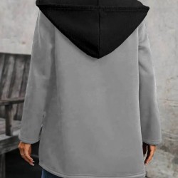 Kadın Uzun Kollu Kapşonlu çift Renkli şardonlu Iki Iplik Ceket, 29742 Kadın Uzun Kollu Kapşonlu çift Renkli şardonlu Iki Iplik Ceket, 29742