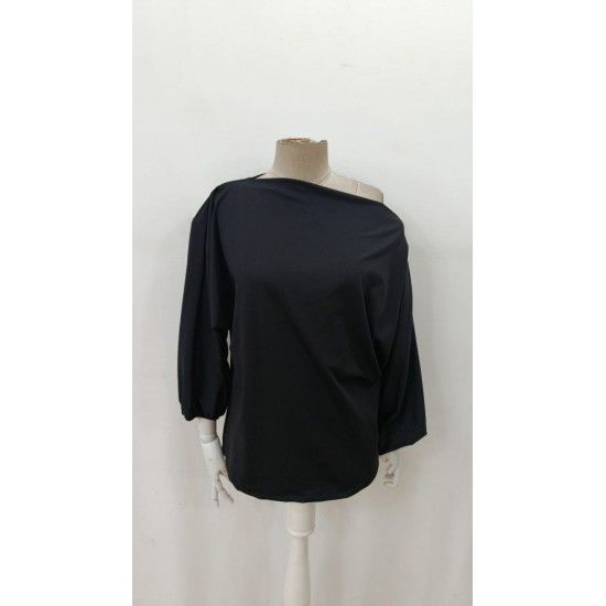 Kadın Tek Omuzu Açık Uzun Kollu Salaş Sandy Bluz , 29736