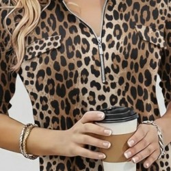 Kadın Uzun Kollu Hakim Yaka Yakadan Fermuarlı Geometrik Desenli Süprem Bluz , 29734 Kadın Uzun Kollu Hakim Yaka Yakadan Fermuarlı Geometrik Desenli Süprem Bluz , 29734