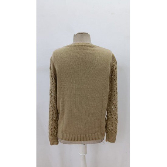 Kadın Uzun Kollu V Yaka Kol Delikli Baklava Desen Detaylı Triko Kazak, 29802 Kadın Uzun Kollu V Yaka Kol Delikli Baklava Desen Detaylı Triko Kazak, 29802