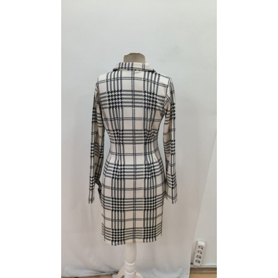 Kadın Uzun Kollu Yakalı önü Düğmeli Mini Modal Elbise , 29770