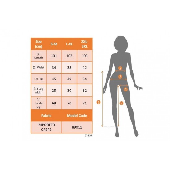 Kadın Yüksek Bel Nervurlu Ithal Krep Pantolon , 29769