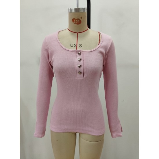 Kadın Uzun Kollu Yakadan Açık Ve Düğme Detaylı Kaşkorse Bluz, 29757