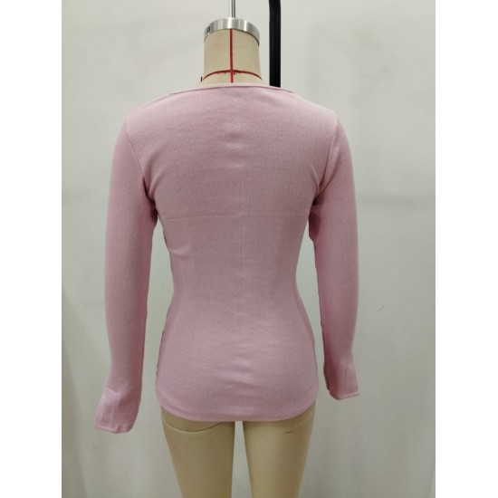 Kadın Uzun Kollu Yakadan Açık Ve Düğme Detaylı Kaşkorse Bluz, 29757