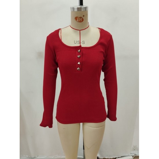 Kadın Uzun Kollu Yakadan Açık Ve Düğme Detaylı Kaşkorse Bluz, 29756