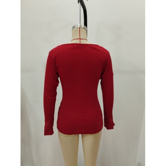 Kadın Uzun Kollu Yakadan Açık Ve Düğme Detaylı Kaşkorse Bluz, 29756