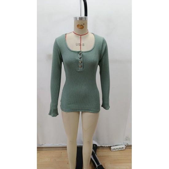 Kadın Uzun Kollu Yakadan Açık Ve Düğme Detaylı Kaşkorse çağla Yeşili Bluz, 29754