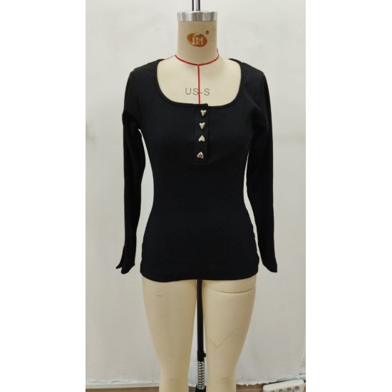 Kadın Uzun Kollu Yakadan Açık Ve Düğme Detaylı Kaşkorse Bluz , 29753