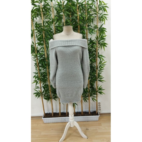 Kadın Uzun Kollu Omuzlardan Açık Kısa şardonlu Triko Elbise , 29750 Kadın Uzun Kollu Omuzlardan Açık Kısa şardonlu Triko Elbise , 29750