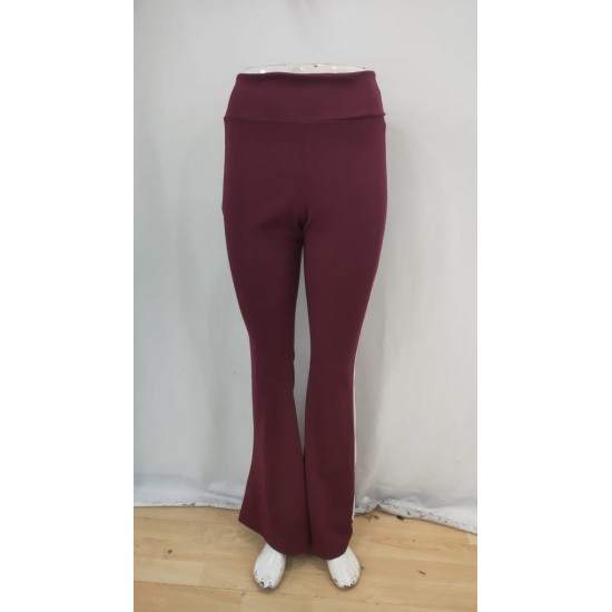 Kadın Yüksek Bel İspanyol Paçalı Yanlardan şerit Detaylı Dalgıç Tayt Pantolon , 29805