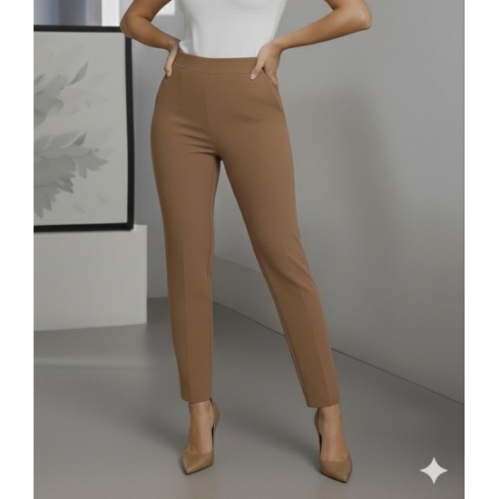 Kadın Yüksek Bel Ithal Krep Pantolon , 29806