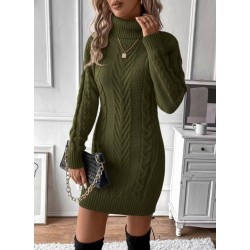 Kadın Balıkçı Yaka Mini Triko Elbise, 29824