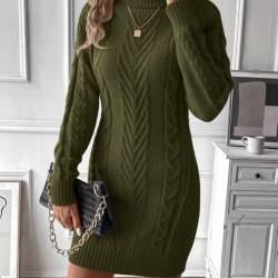 Kadın Balıkçı Yaka Mini Triko Elbise, 29824