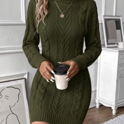 Kadın Balıkçı Yaka Mini Triko Elbise, 29824