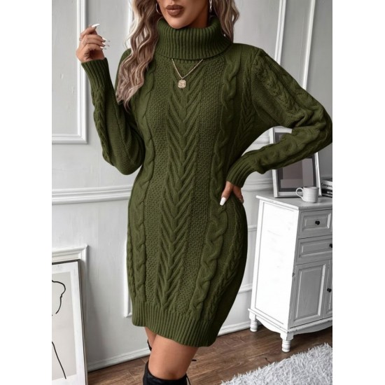 Kadın Balıkçı Yaka Mini Triko Elbise, 29824