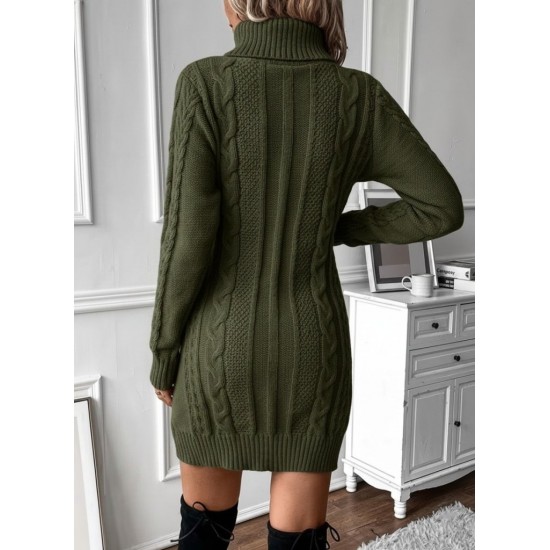 Kadın Balıkçı Yaka Mini Triko Elbise, 29824