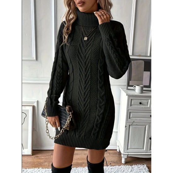 Kadın Balıkçı Yaka Mini Triko Elbise , 29823